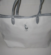 Load image into Gallery viewer, Women Ralph Lauren Tote Bag White Canvas Tote Bag Travel Weekender Gym Bag