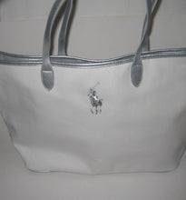 Load image into Gallery viewer, Women Ralph Lauren Tote Bag White Canvas Tote Bag Travel Weekender Gym Bag
